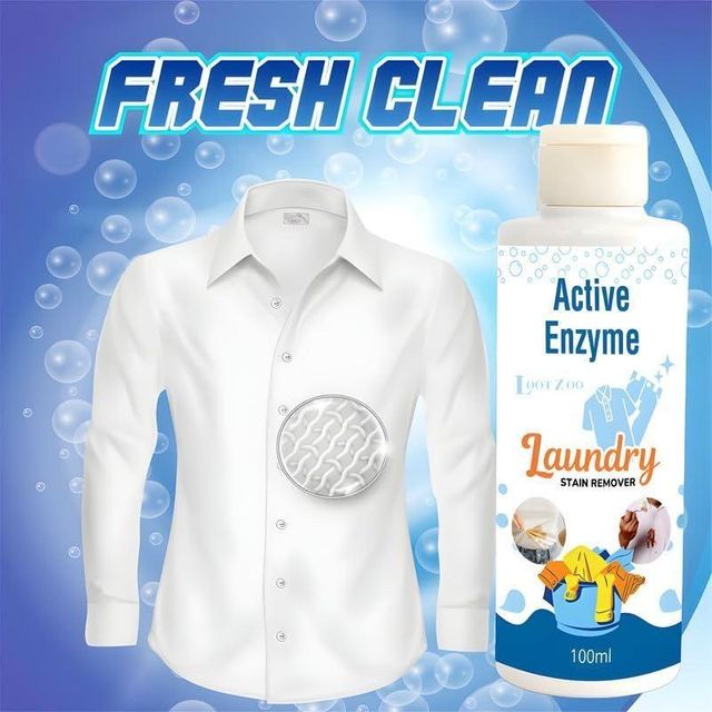 Active Enzyme Laundry Stain Remover [Pack of 2] 🧼💥 | BUY 1 GET 1 FREE 🎁 | Limited Offer ⏳