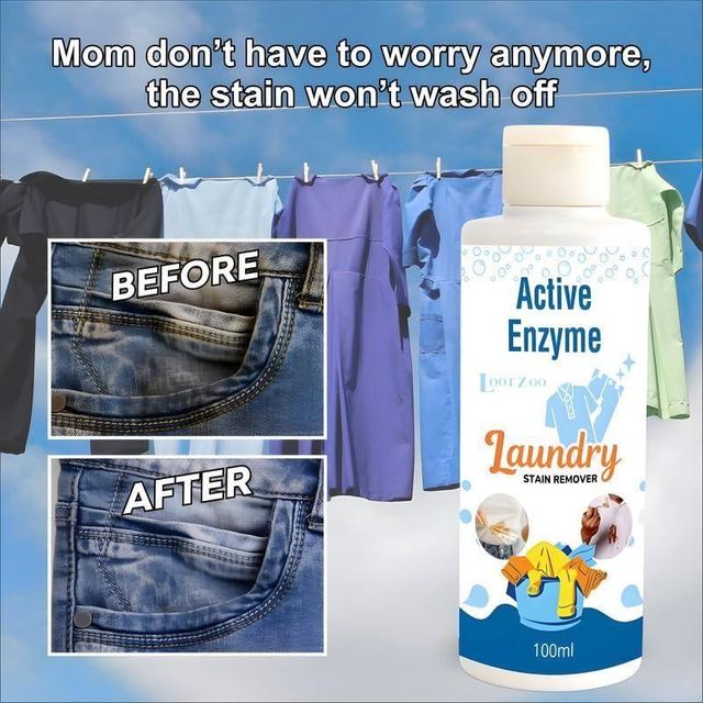 Active Enzyme Laundry Stain Remover [Pack of 2] 🧼💥 | BUY 1 GET 1 FREE 🎁 | Limited Offer ⏳